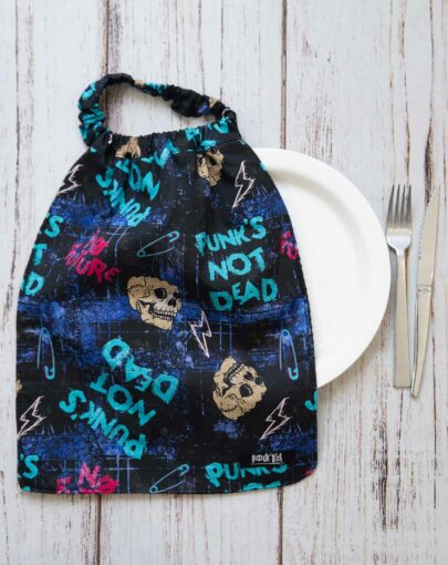 Serviette enfant avec élastique motif punk’s not dead