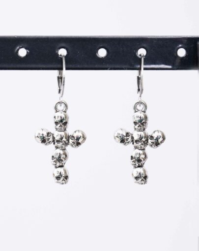 Boucles d’oreilles croix skull